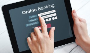 Using online banking on touch screen device